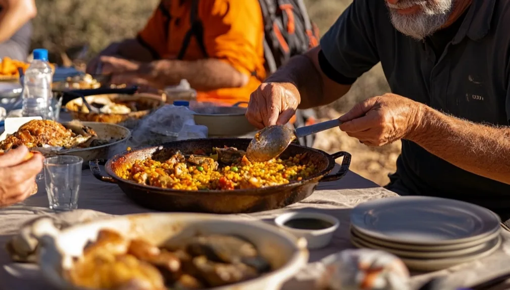 paella entre amigos senderista