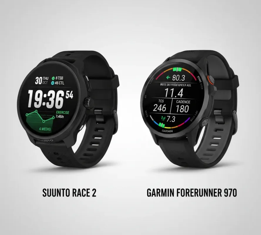 comparativa diferencia suunto race 2 vs garmin forerunner 970