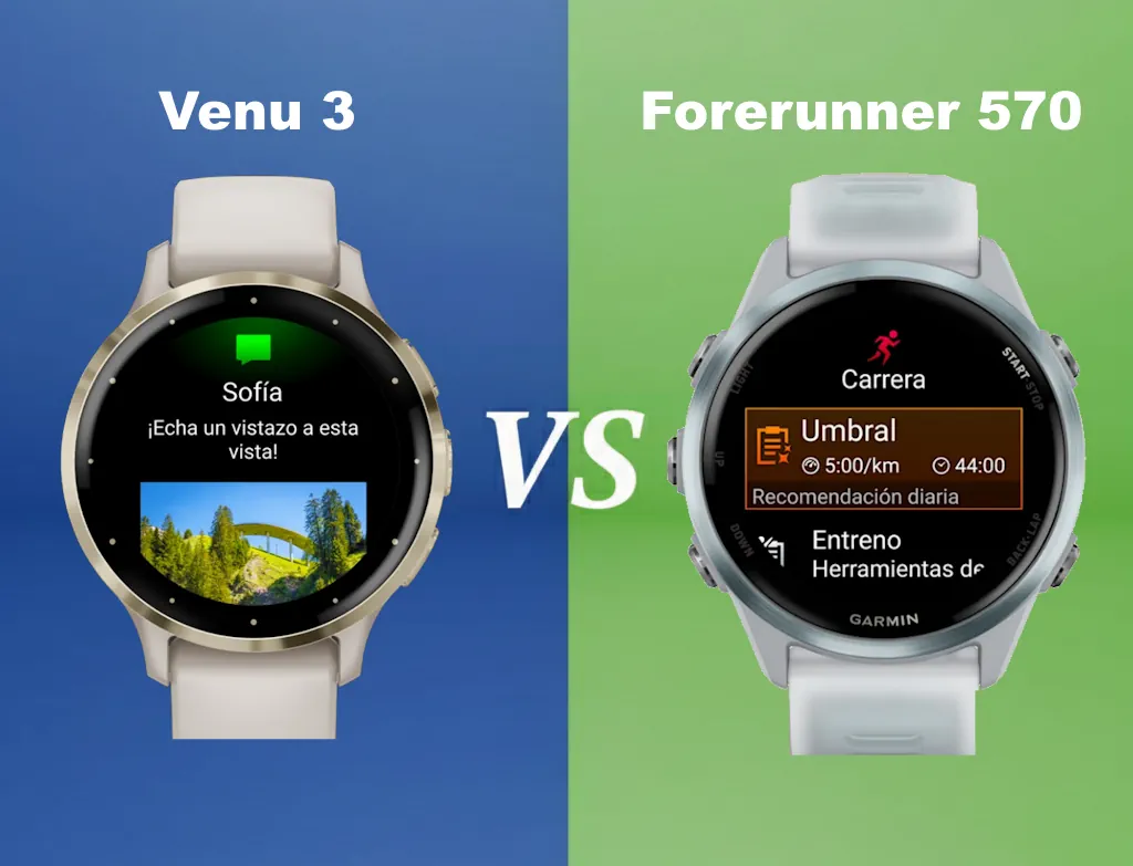 garmin venu 3 vs forerunner 570 comparativa diferencias