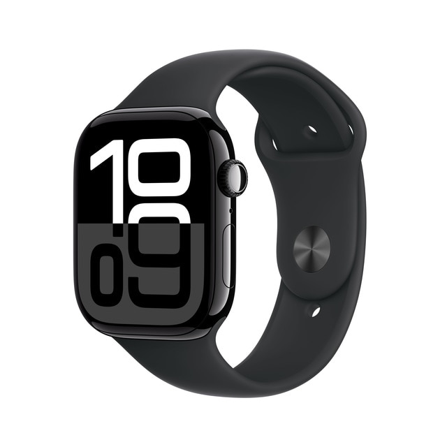 Apple - Apple Watch Series 10 GPS 46mm Aluminio Negro Azabache con correa Deportiva Negra M/L.