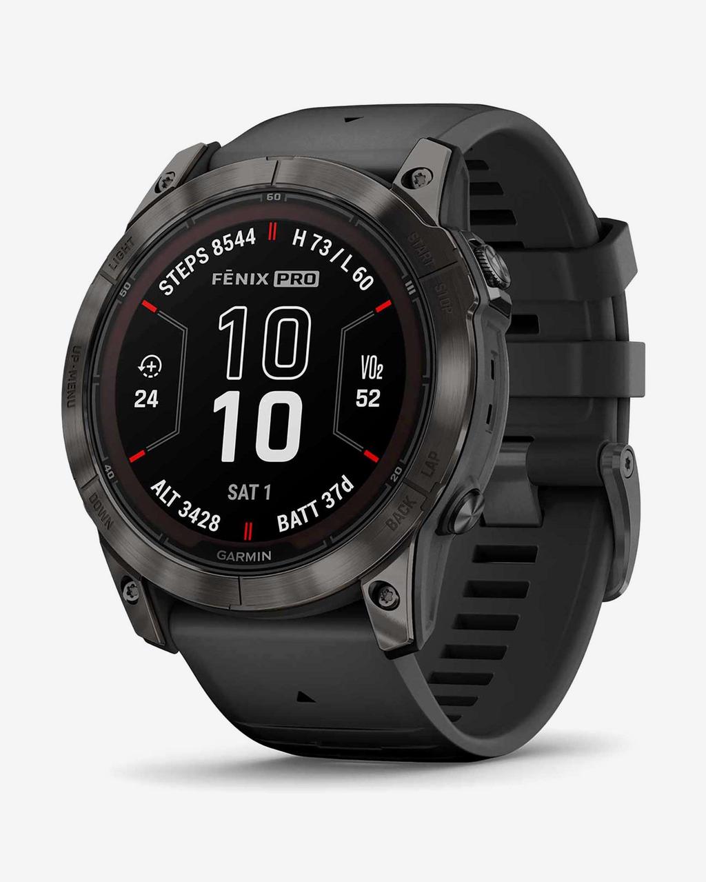 Garmin Fenix 7X Pro Zafiro Solar Titanio gris carbón correa negro