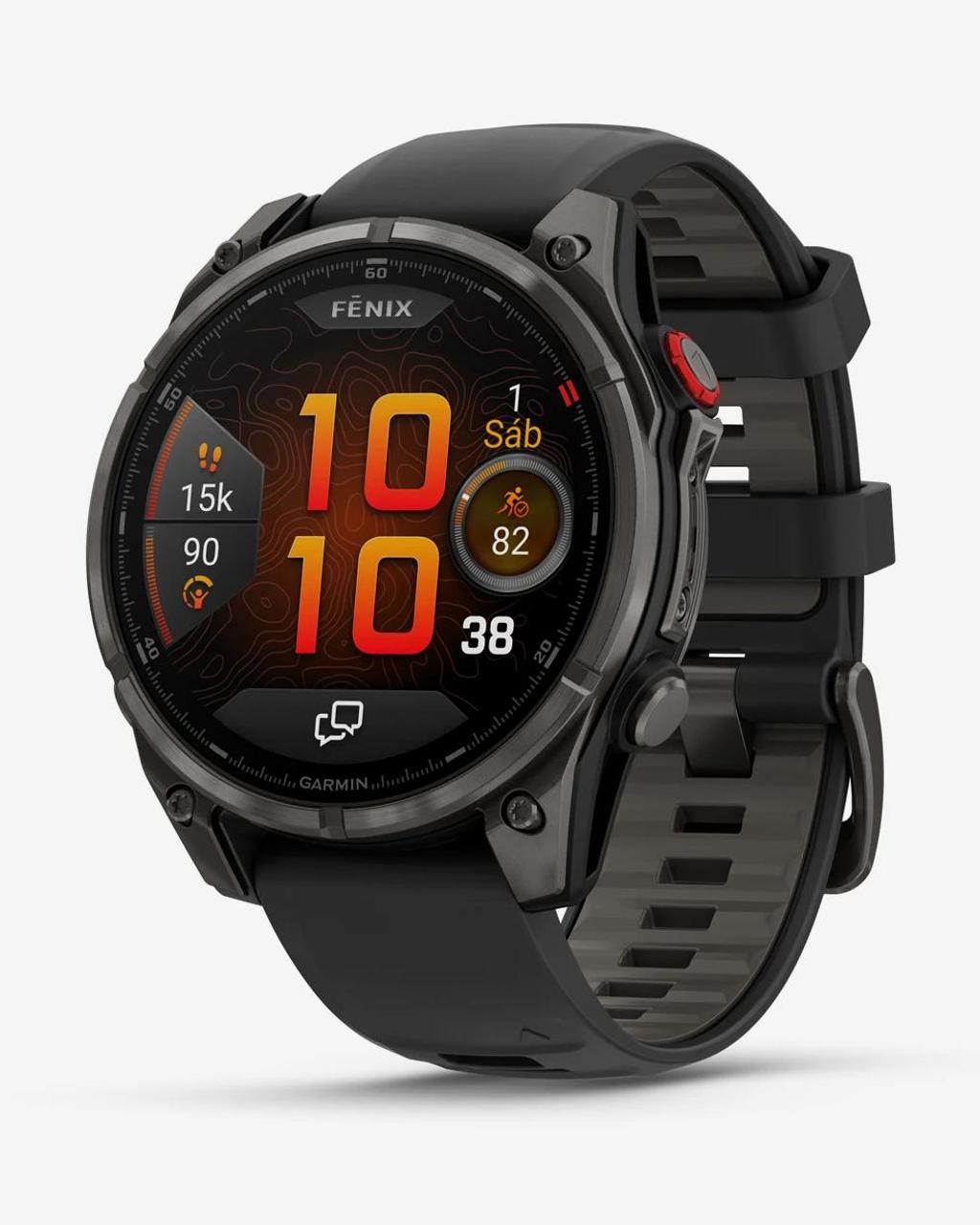 Garmin Fenix 8 Pro AMOLED Zafiro 47 mm Titanio gris carbón correa negro