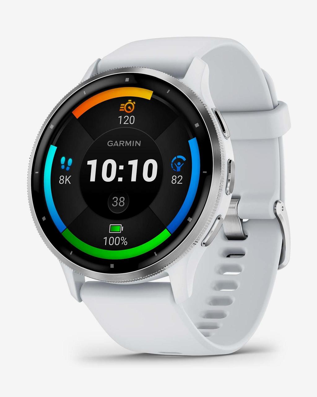 Garmin Venu 3 plata correa silicona blanco