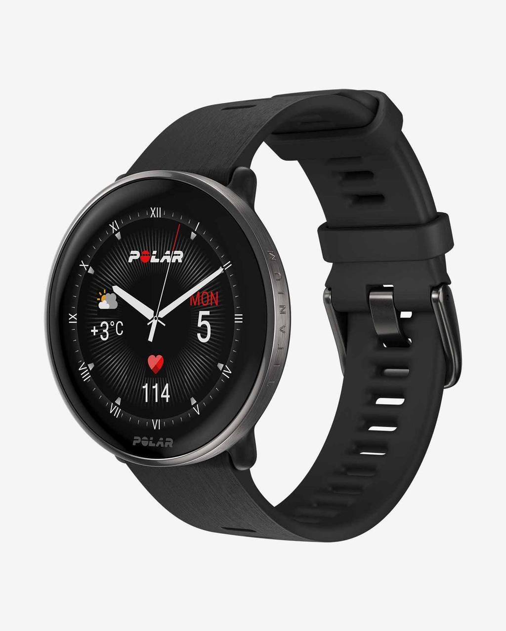 Pulsómetro Polar Ignite 3 Titanium correa silicona negro