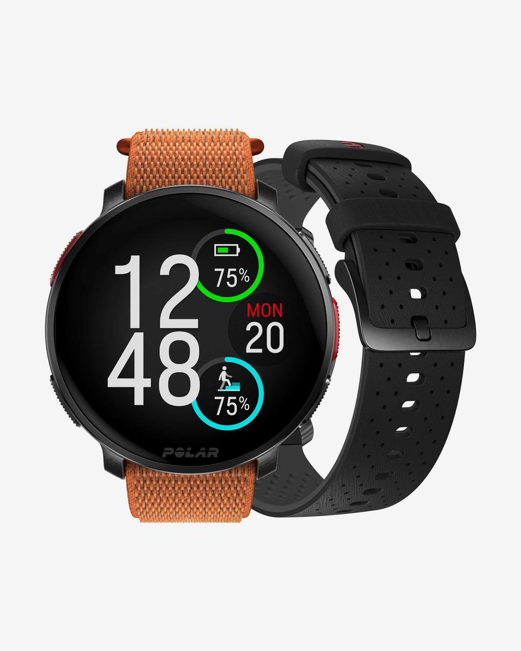 Pulsómetro GPS Polar Vantage V3 negro correa silicona negro correa nailon naranja