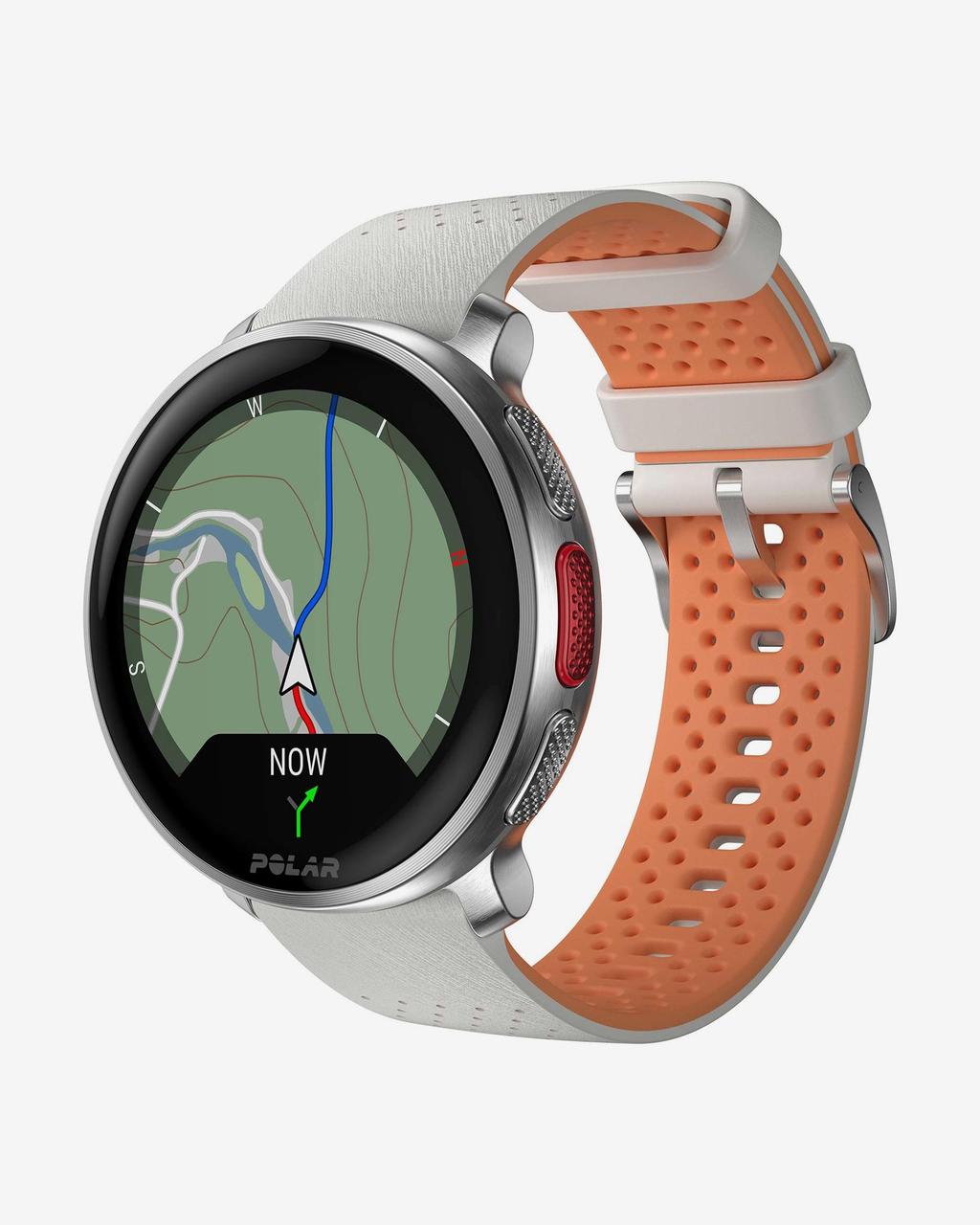 Pulsómetro GPS Polar Vantage V3 plata correa gris naranja
