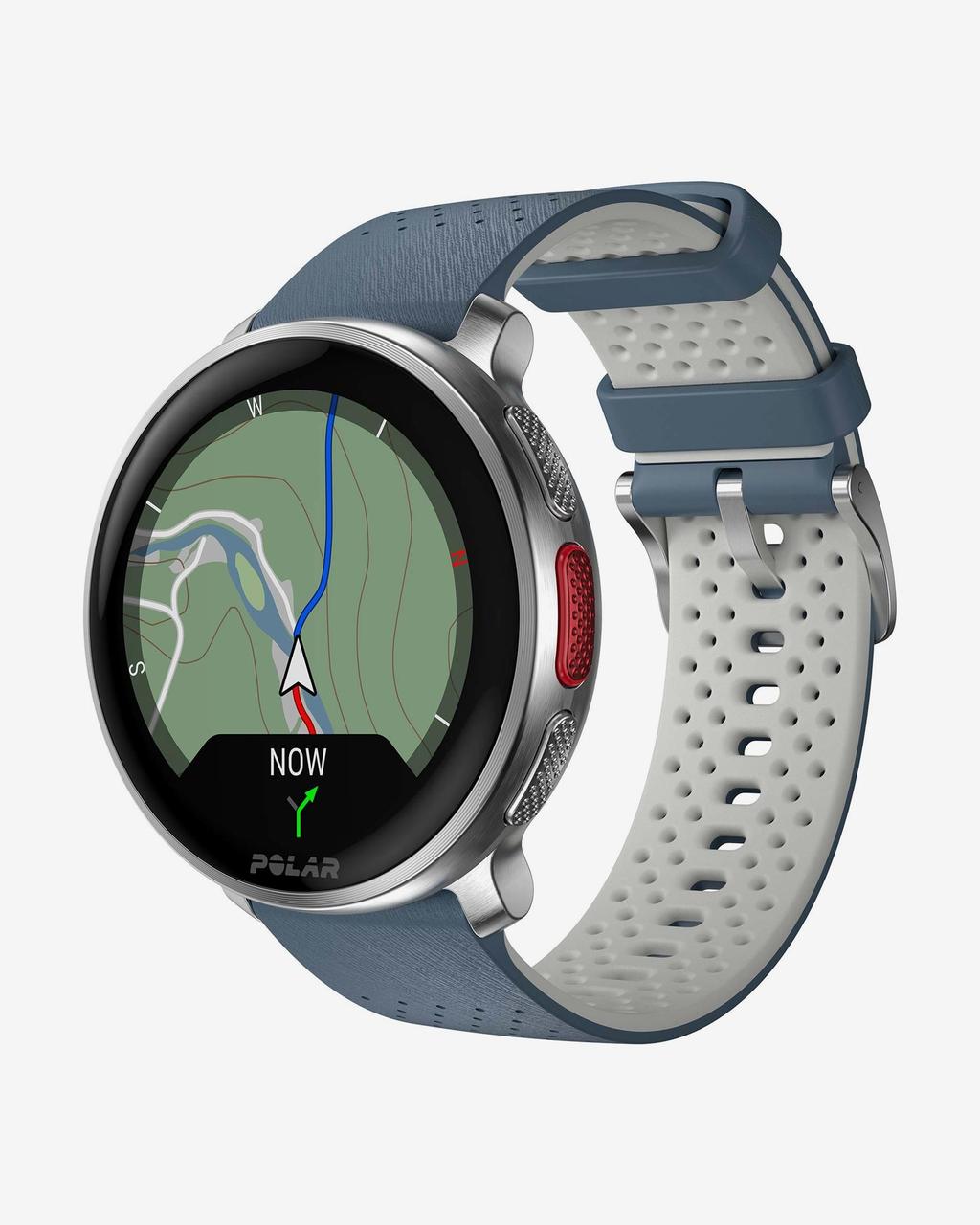 Pulsómetro GPS Polar Vantage V3 plata correa silicona azul acero