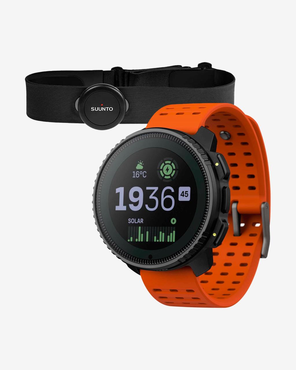 Suunto Vertical Solar acero naranja perlado + Sensor de frecuencia cardíaca Suunto Smart negro