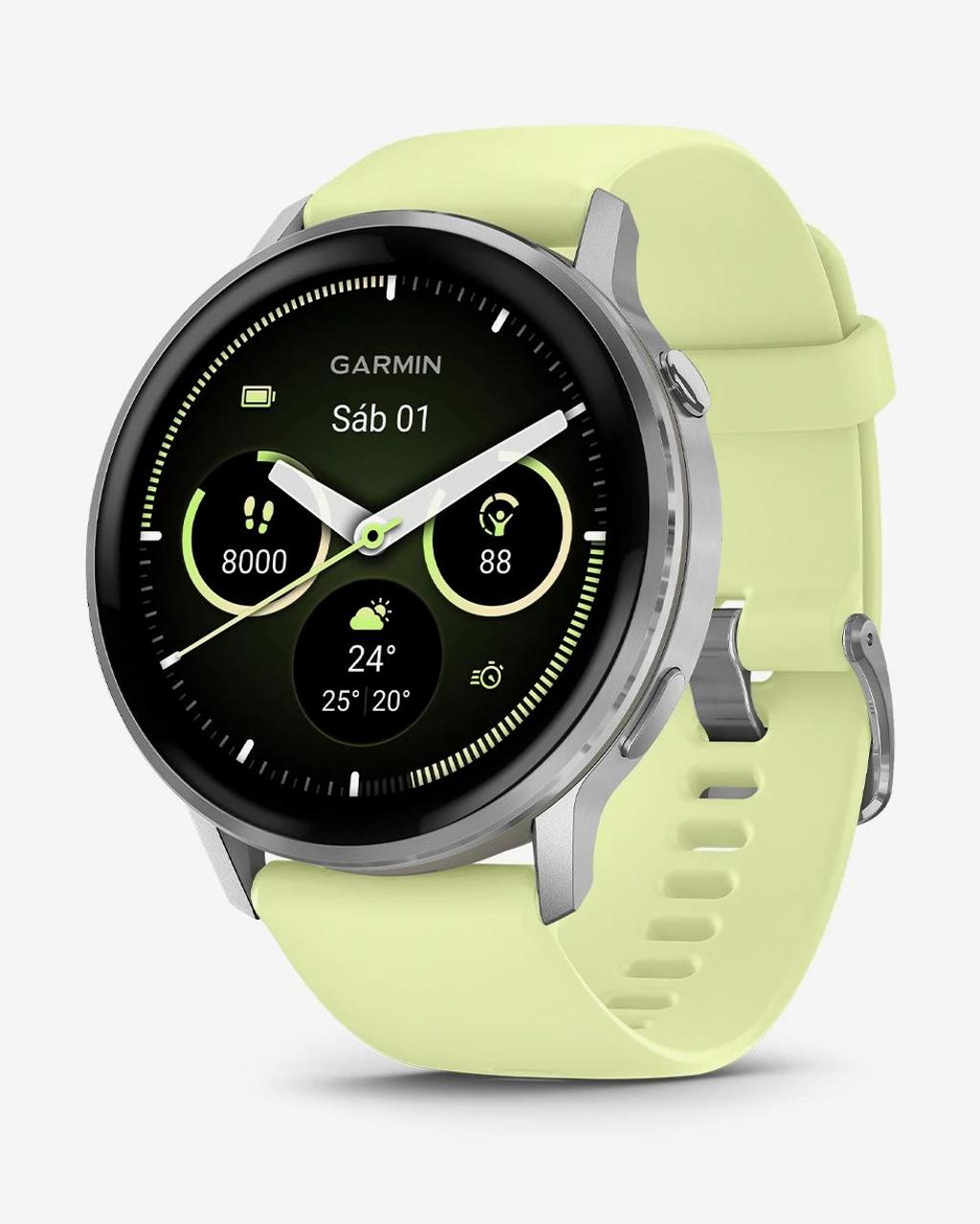 Garmin Venu 4 - 45 mm plateado correa amarillo