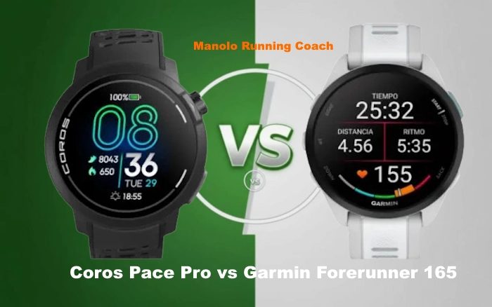 Comparativa Coros Pace Pro vs Garmin Forerunner 165