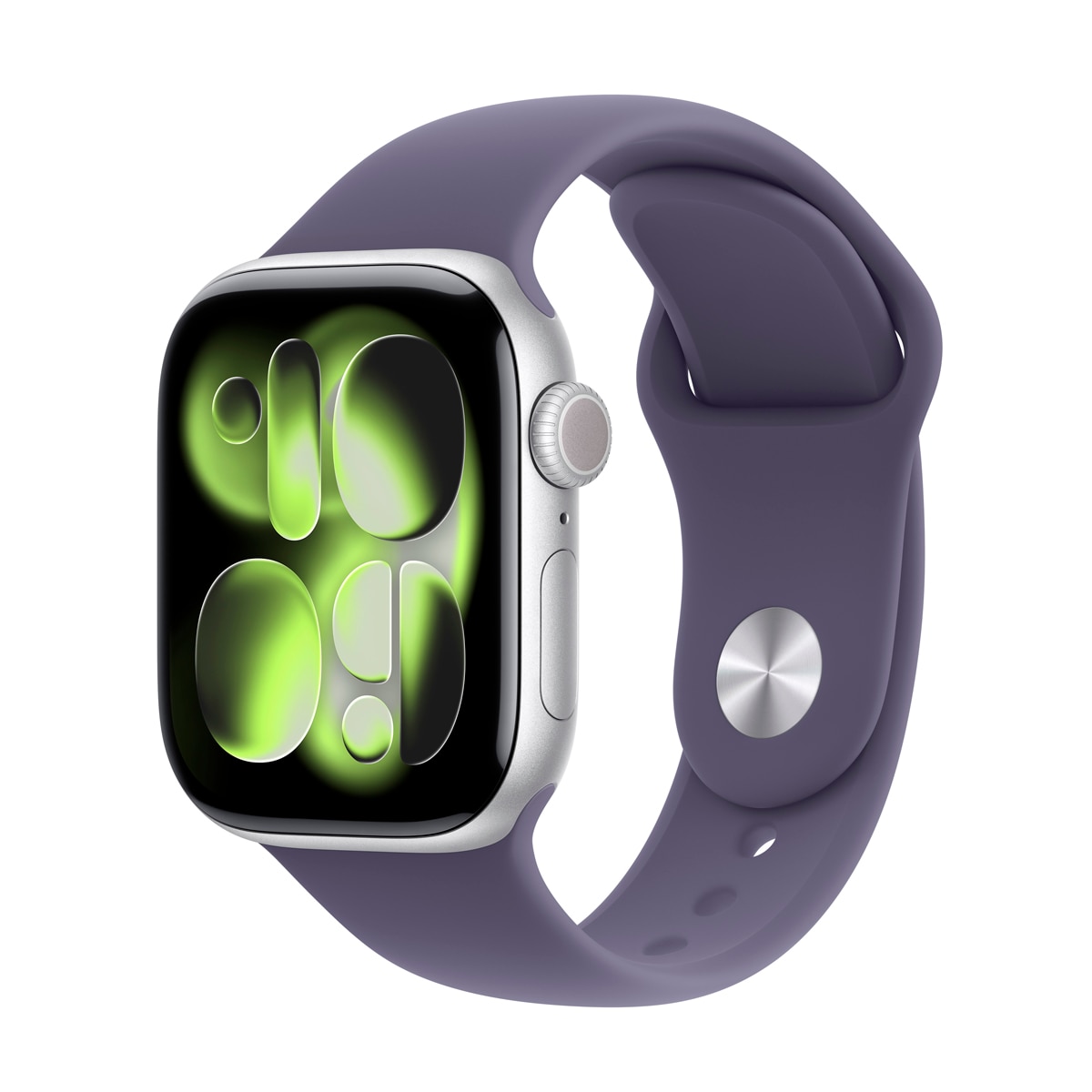 Apple - Apple Watch Series 11 GPS 42mm Aluminio plata con Correa Deportiva Niebla Lila (S/M).
