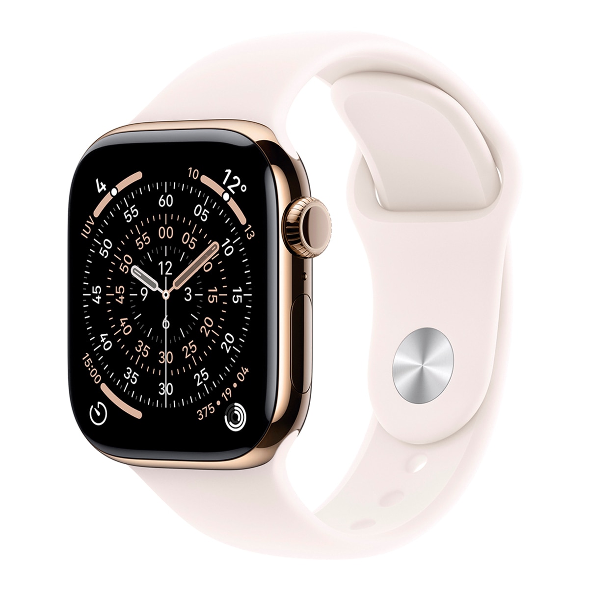 Apple - Apple Watch Series 11 GPS + Cellular 42mm Titanio oro con Correa Deportiva Rosa Rubor (M/L).