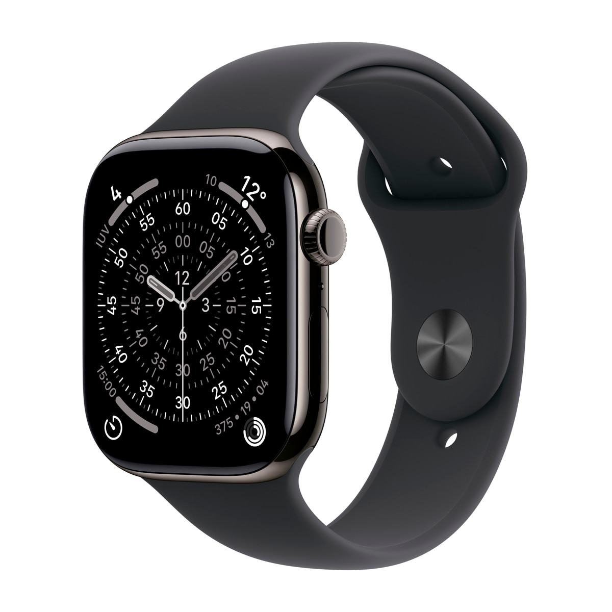 Apple - Apple Watch Series 11 GPS + Cellular 46mm Titanio pizarra con Correa Deportiva Negro (M/L).