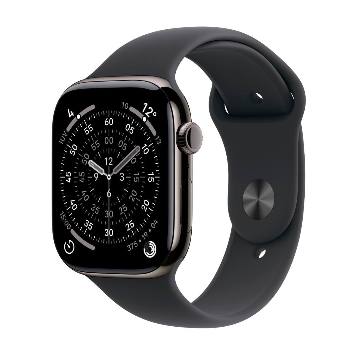 Apple - Apple Watch Series 11 GPS + Cellular 46mm Titanio pizarra con Correa Deportiva Negro (S/M).