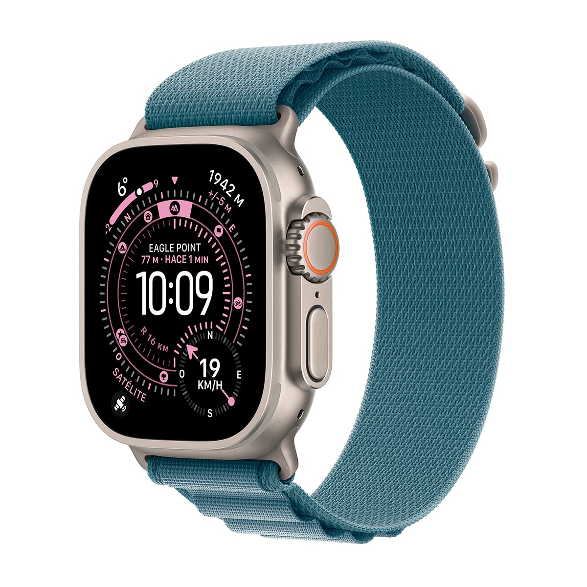 Apple - Apple Watch Ultra 3 GPS + Cellular 49mm Titanio natural con Correa Loop Alpine Azul Claro (M).