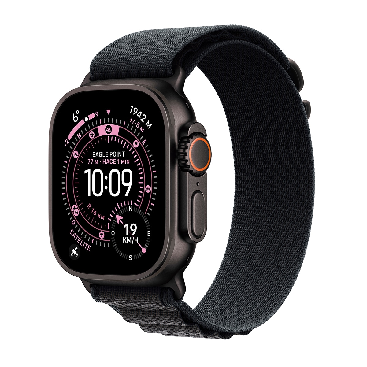 Apple - Apple Watch Ultra 3 GPS + Cellular 49mm Titanio negro con Correa Loop Alpine Negro (L).