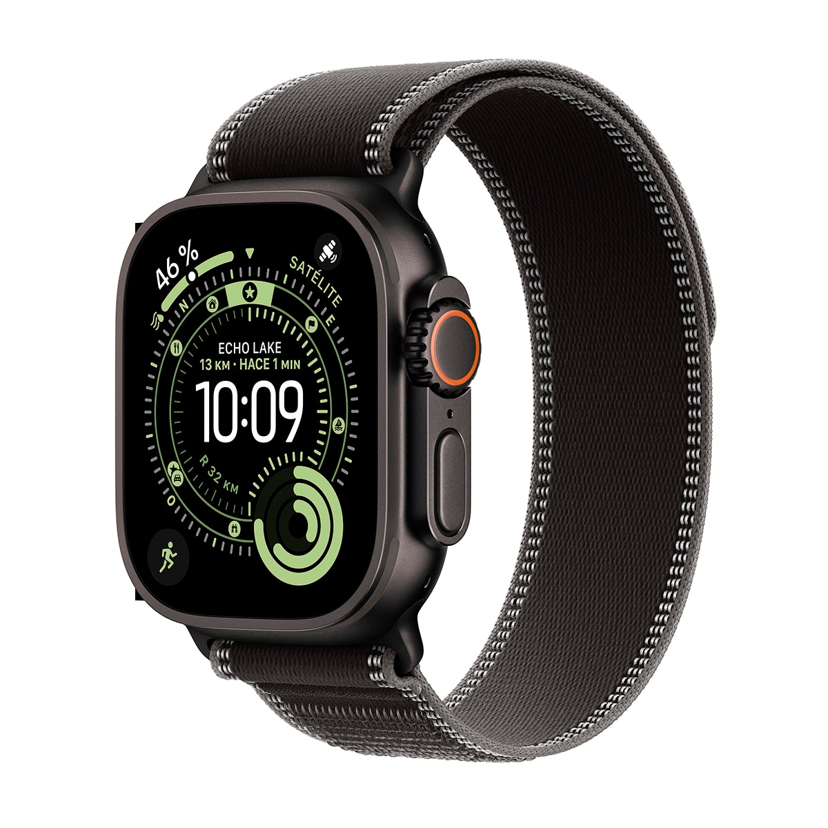 Apple - Apple Watch Ultra 3 GPS + Cellular 49mm Titanio negro con Correa Loop Trail Negro/Carbón (S/M).