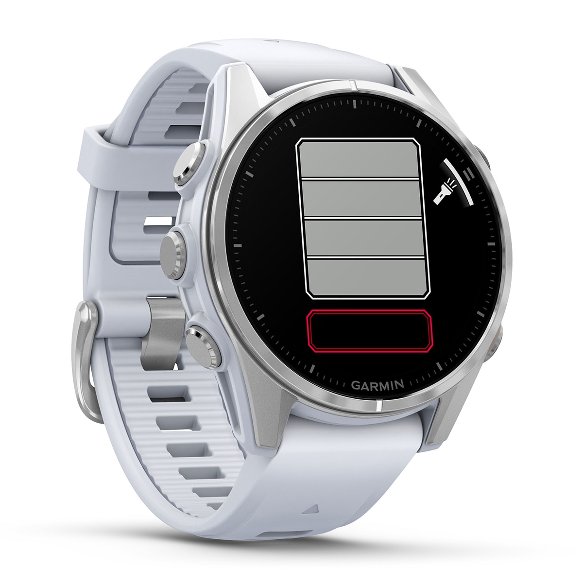 Garmin - Garmin Fenix 8 43 mm Acero Blanco con correa de Silicona Blanca.