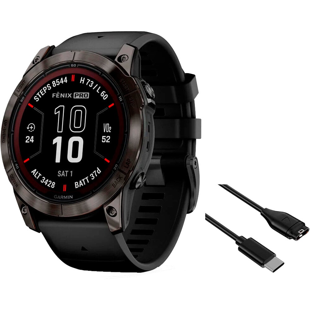 Garmin fenix 7x pro sapphire solar carbon pulsómetros con gps
