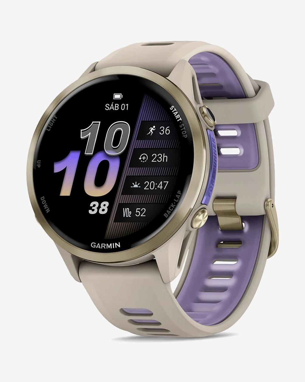 Garmin Forerunner 970 gris correa gris lila