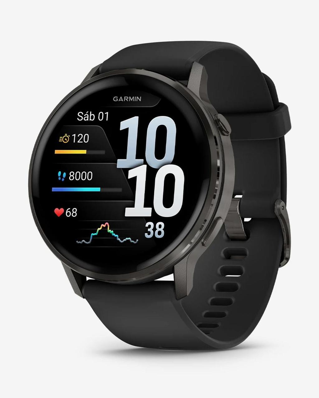 Garmin Venu 4 - 45 mm gris correa negro