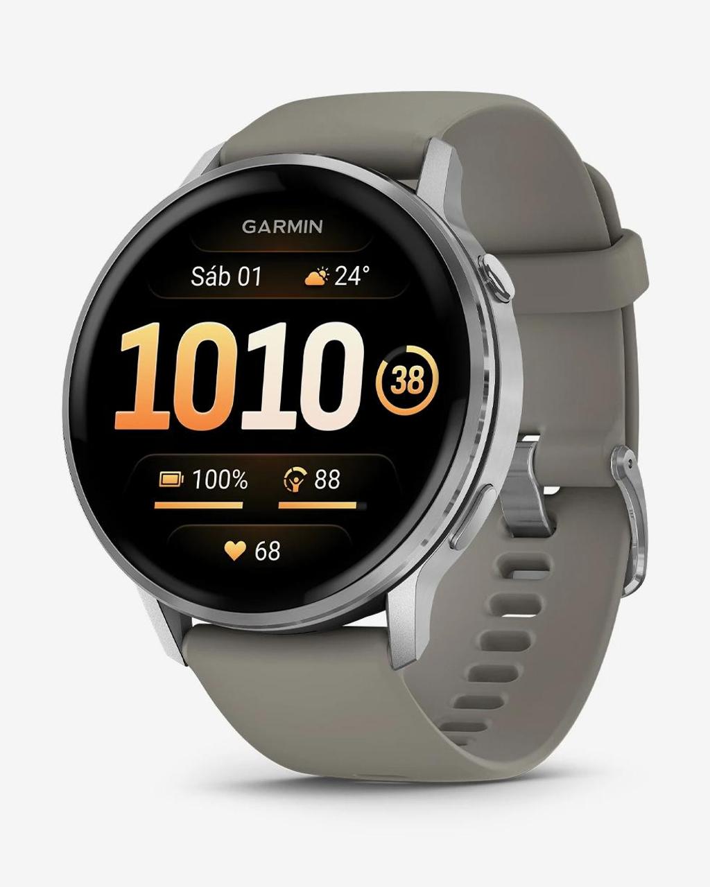 Garmin Venu 4 - 45 mm plateado correa gris