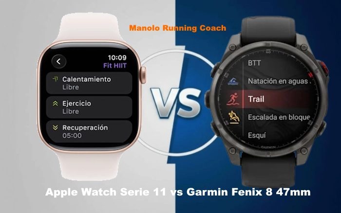 Comparativa Apple Watch Series 11 vs Garmin fēnix 8 47mm AMOLED