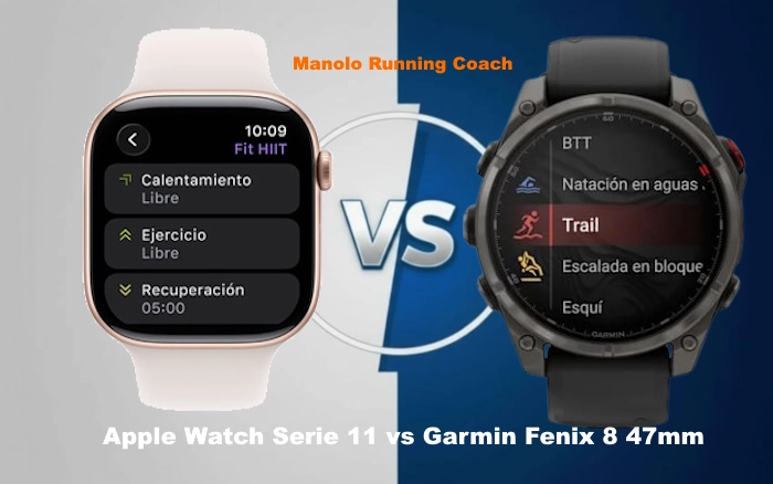 Comparativa Apple Watch Series 11 vs Garmin fēnix 8 47mm AMOLED