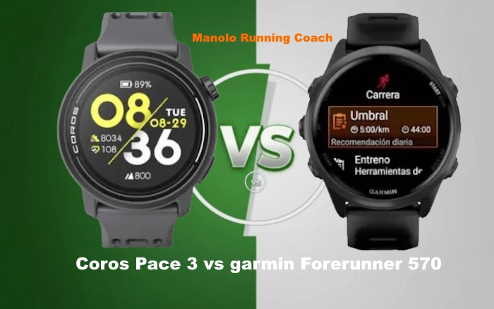 Comparamos Coros Pace 3 vs Garmin Forerunner 570