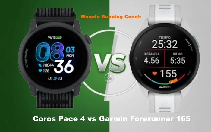Comparativa Coros Pace 4 vs Garmin Forerunner 165