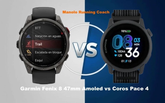 Comparativa Garmin Fenix 8 47mm vs Coros Pace 4