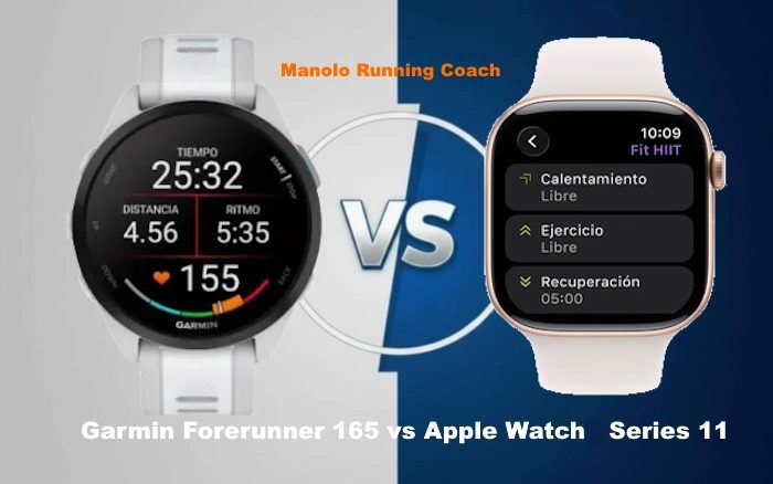 Comparativa Garmin Forerunner 165 vs Apple Watch Series 11