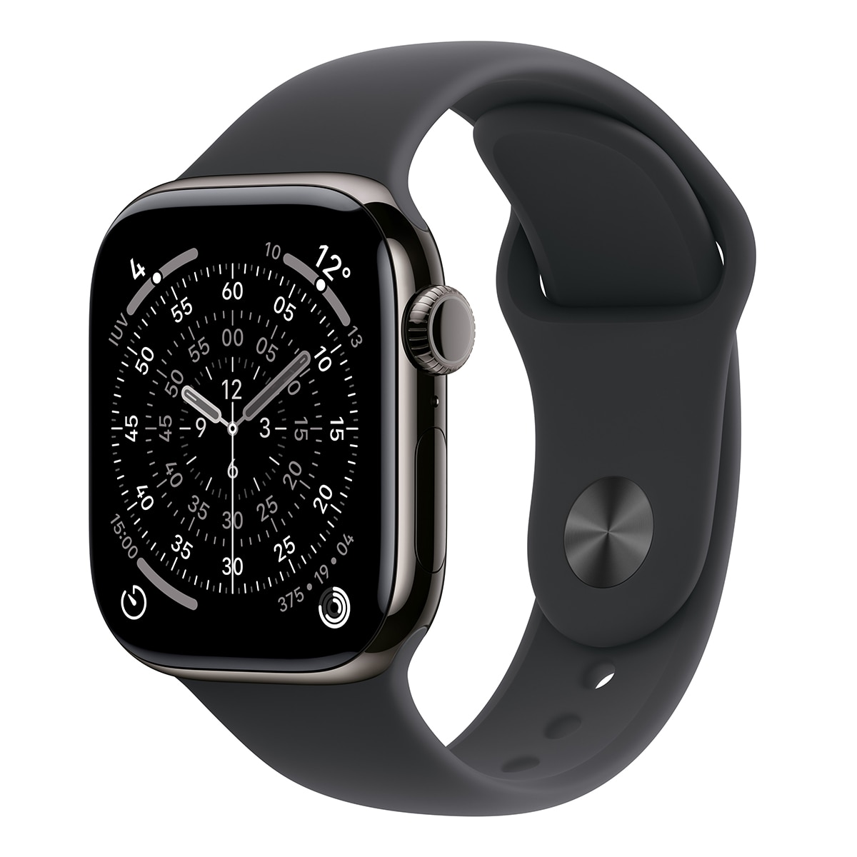 Apple - Apple Watch Series 11 GPS + Cellular 42mm Titanio pizarra con Correa Deportiva Negro (S/M).