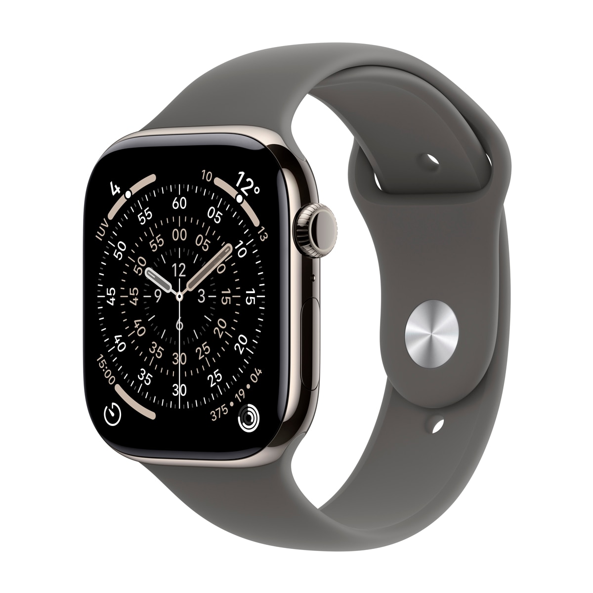 Apple - Apple Watch Series 11 GPS + Cellular 46mm Titanio natural con Correa Deportiva Gris Piedra (M/L).
