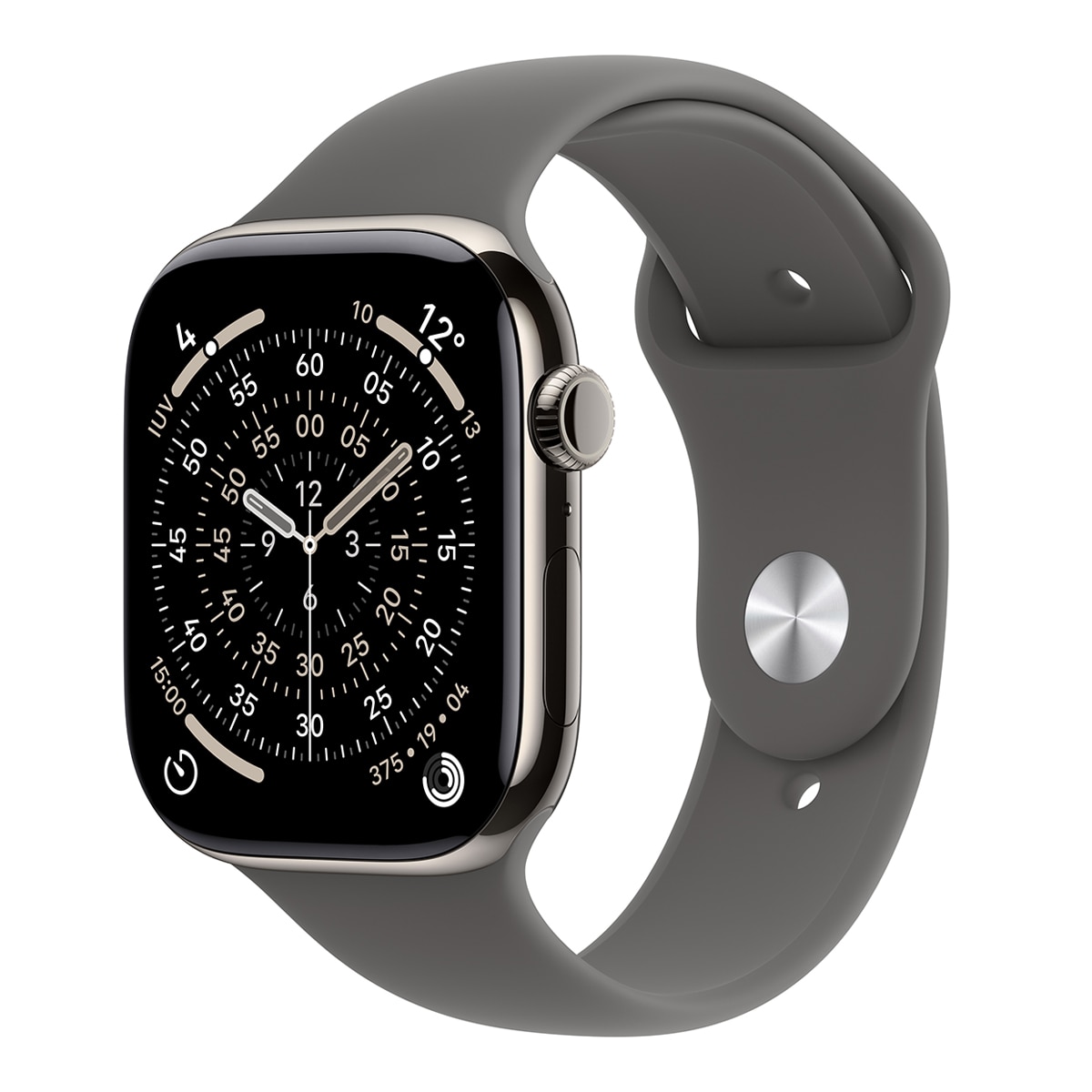 Apple - Apple Watch Series 11 GPS + Cellular 46mm Titanio natural con Correa Deportiva Gris Piedra (S/M).