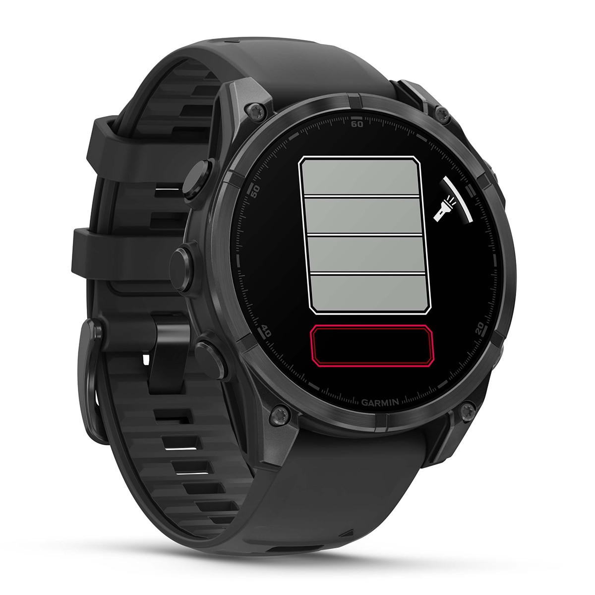 Garmin - Garmin Fenix 8 47 mm Acero Negro con correa de Silicona Negra.