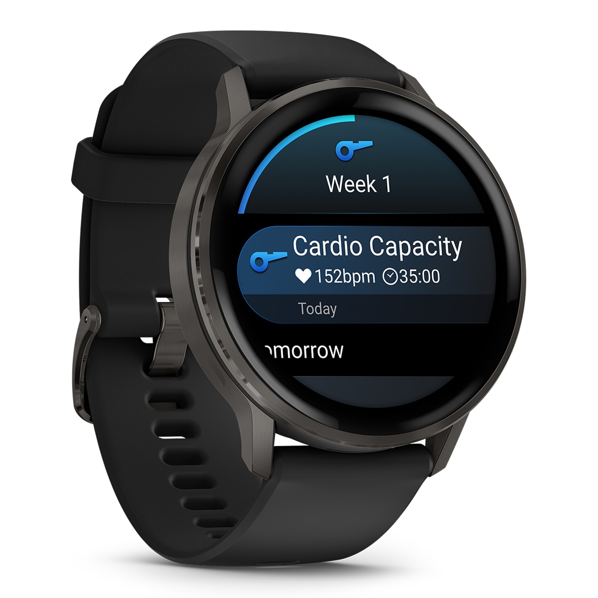 Garmin - Garmin Venu 4 (45mm) Bisel negro con correa de silicona negra Smartwatch.