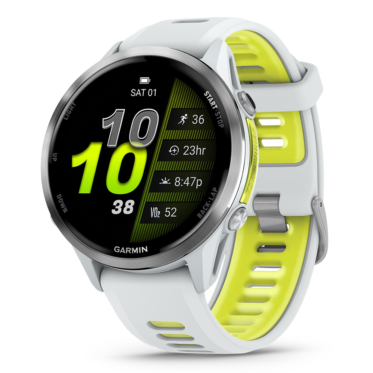 Garmin - Reloj smartwatch unisex Forerunner® 970 Blanco/Amarillo Garmin.