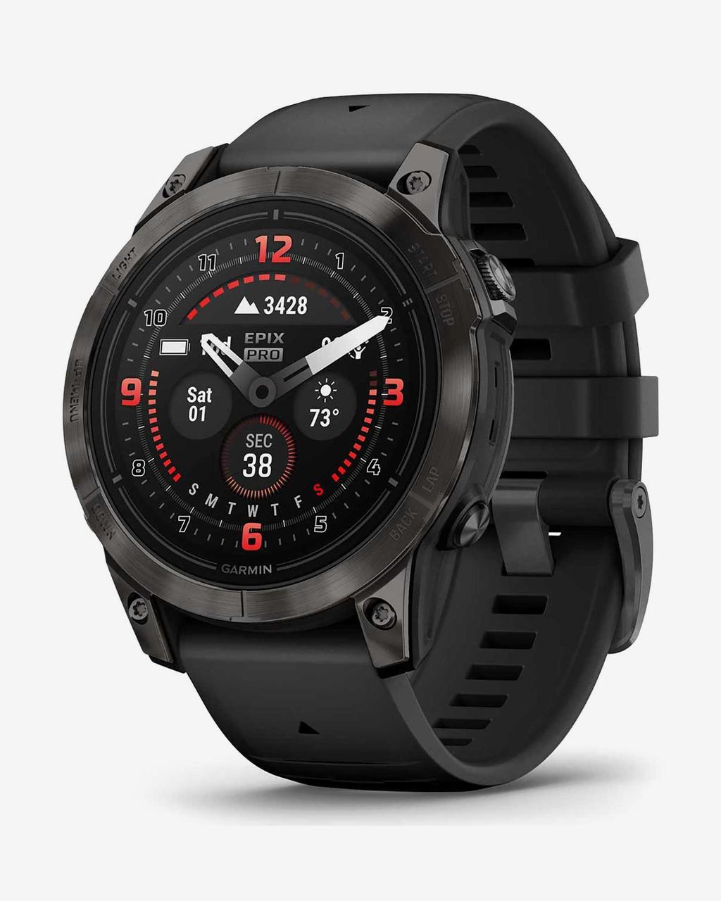 Garmin EPIX 2 PRO Zafiro 47 mm Titanio DLC gris carbón correa negro