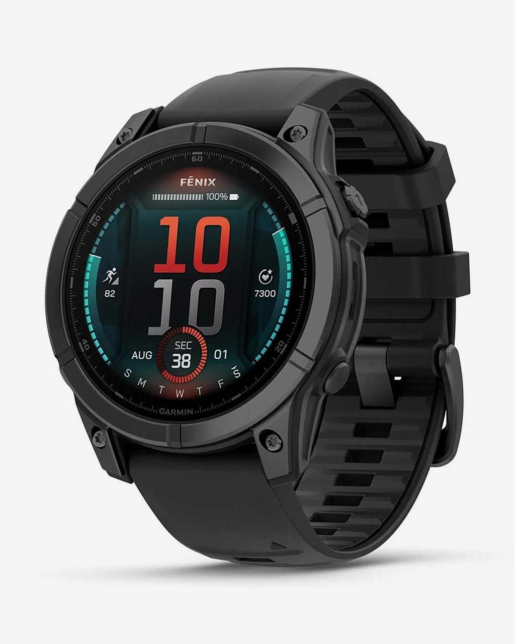 Garmin Fenix E Stainless Steel 47 mm gris pizarra correa negro