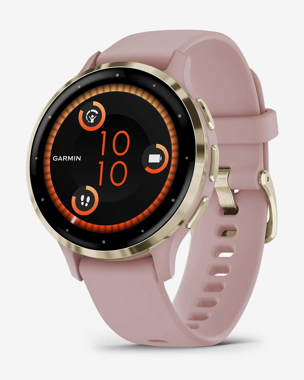 Garmin Venu 3S beige oro correa silicona rosa claro