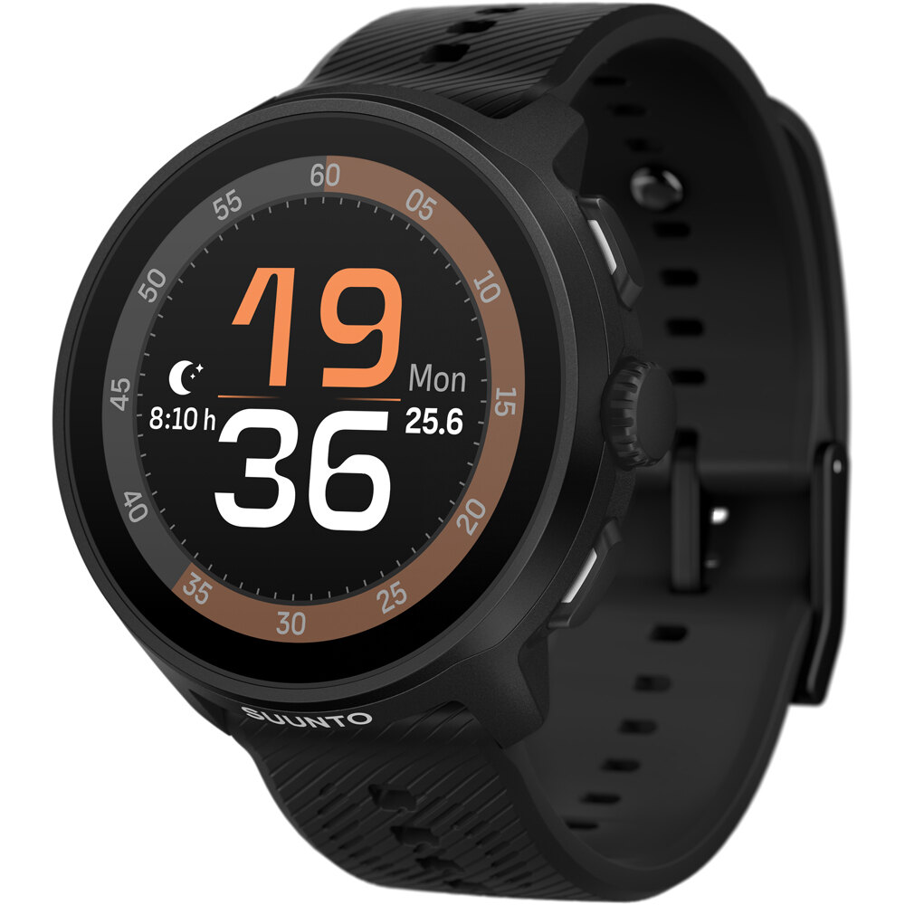 Suunto run all black with silicone strap pulsómetros con gps