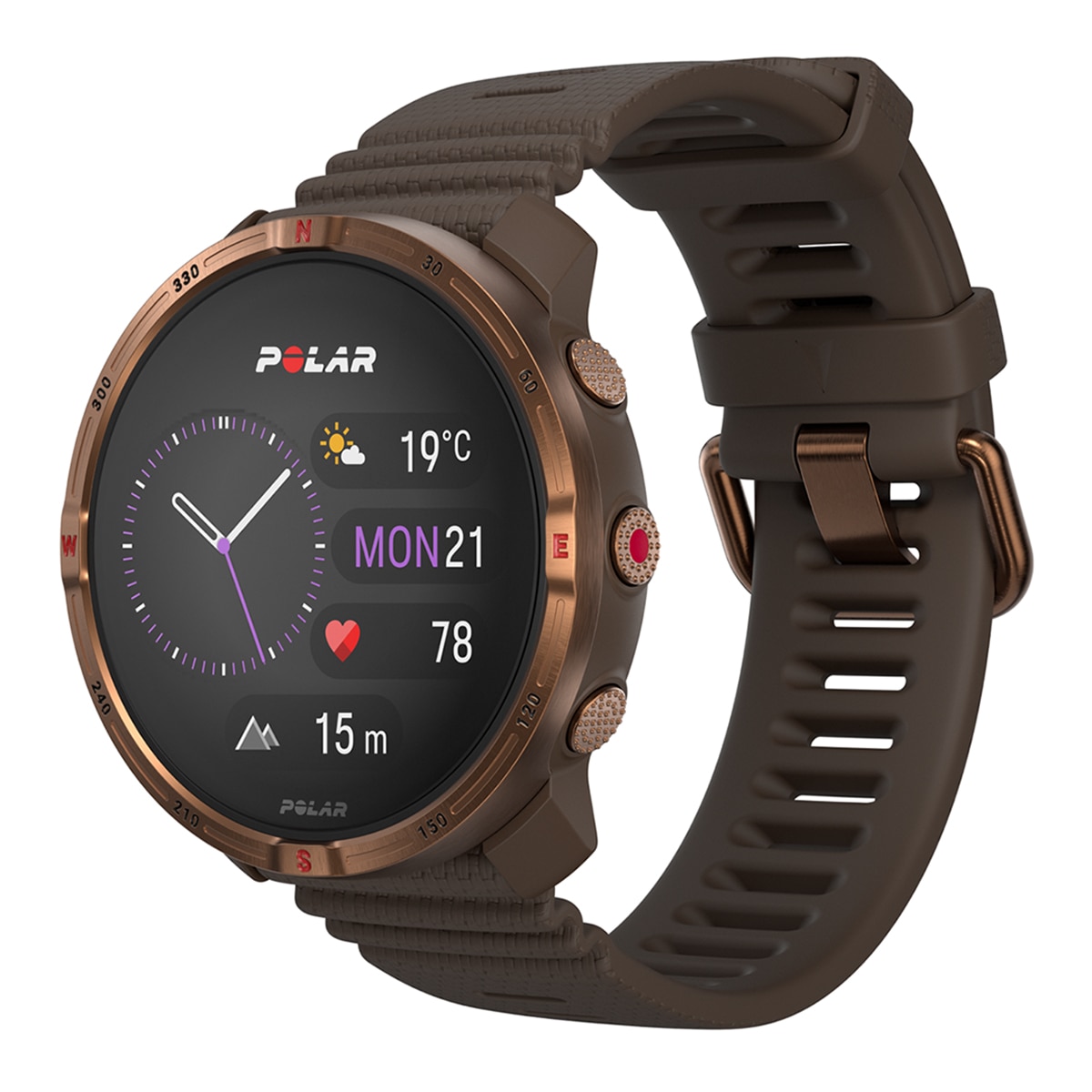 Polar - Reloj Smartwatch Grit X2 Outdoor Watch Marrón S-L Polar.