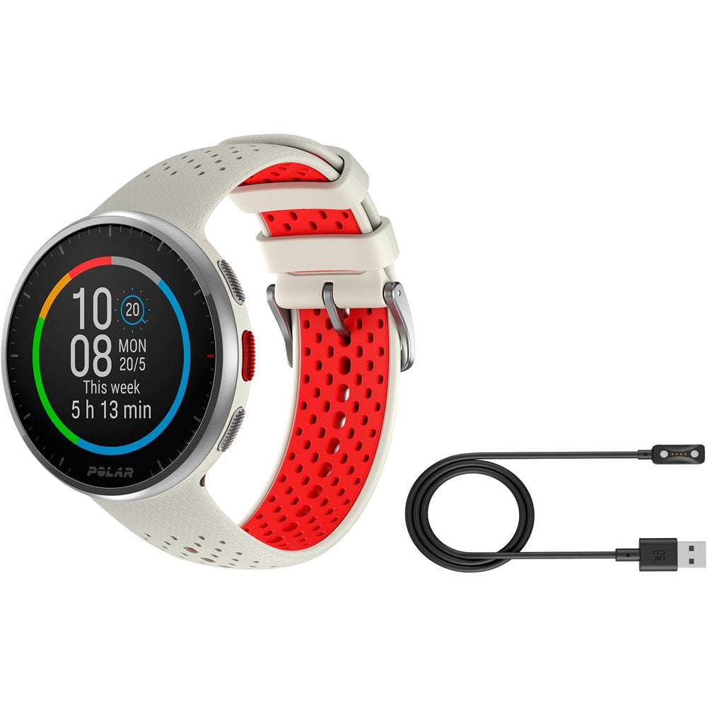 Polar pacer pro blanco rojo pulsómetros con gps