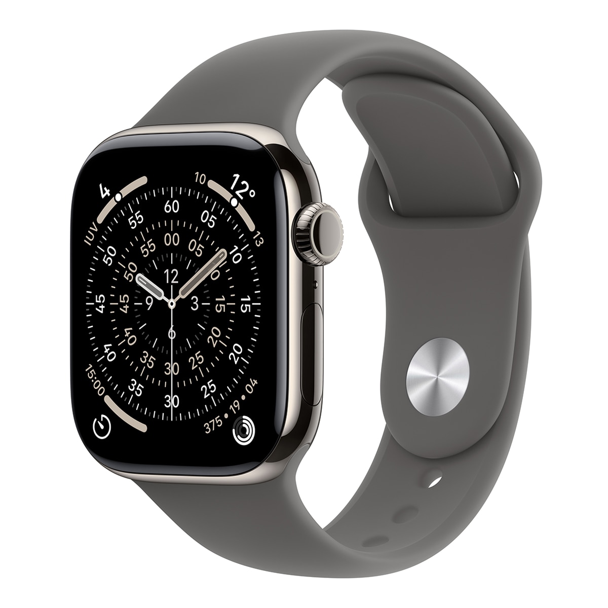 Apple - Apple Watch Series 11 GPS + Cellular 42mm Titanio natural con Correa Deportiva Gris Piedra (S/M).