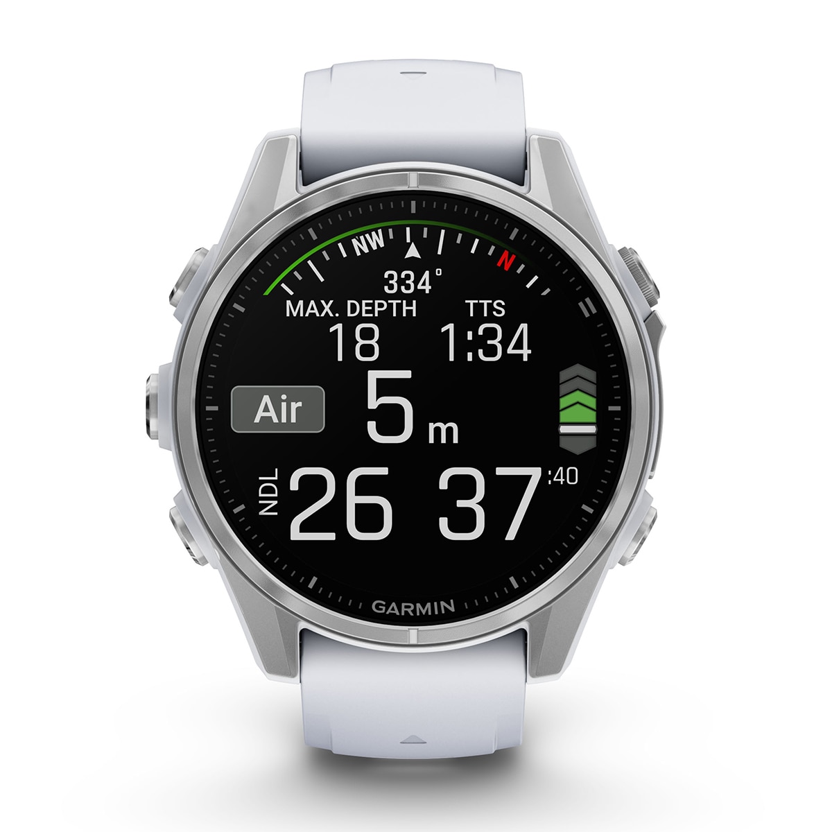 Garmin - Garmin Fenix 8 43 mm Acero Blanco con correa de Silicona Blanca.