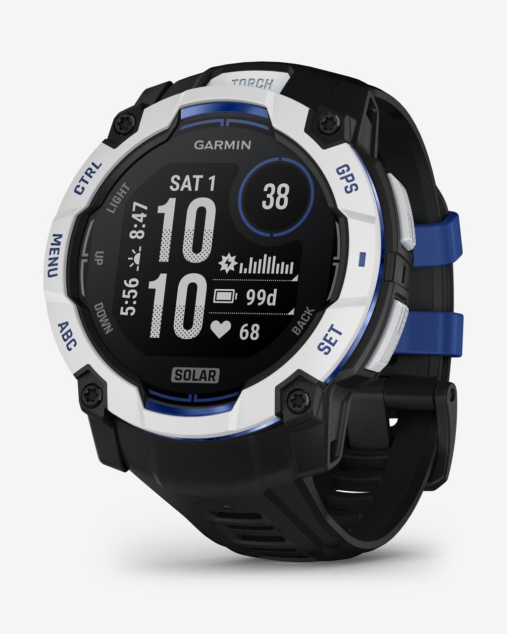 Garmin Instinct 3 Solar 50 mm blanco correa negro