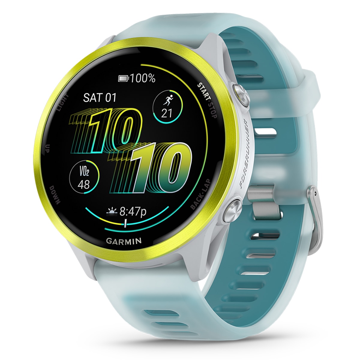 Garmin - Reloj smartwatch unisex Forerunner 570 47mm Blanco/Amarillo Garmin.